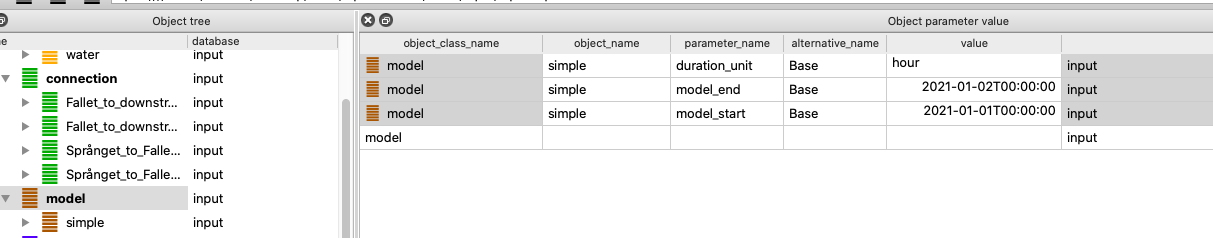 Defining model execution parameters.